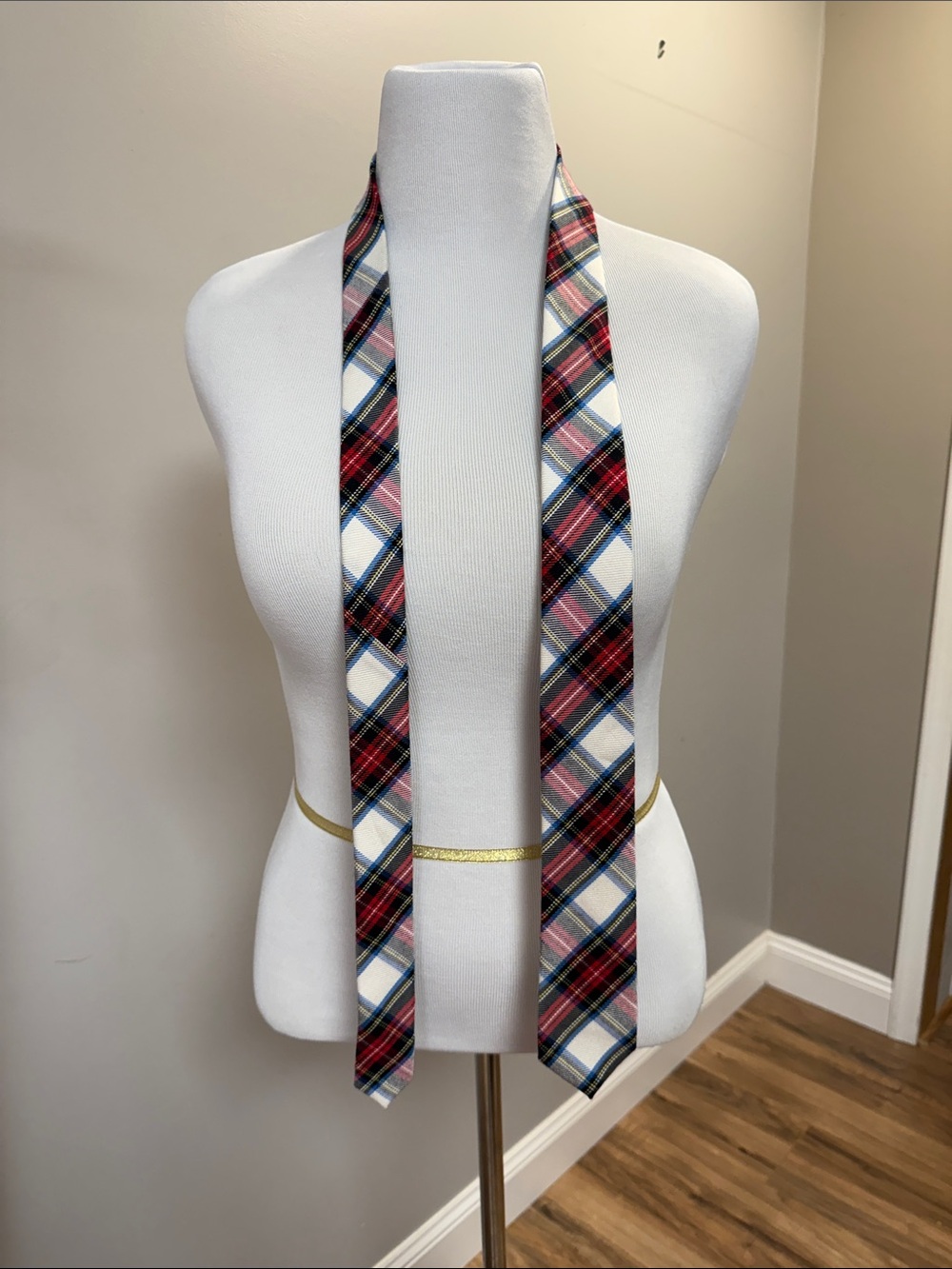 J. Crew Plaid Skinny Tie in Red, Navy, White